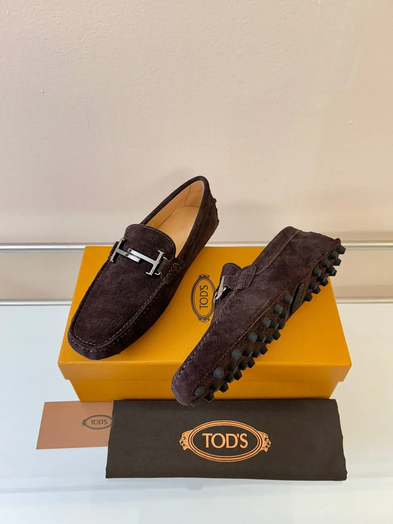 Tod's Gommino Loafer Brown Suede H-Bar Loafers 2