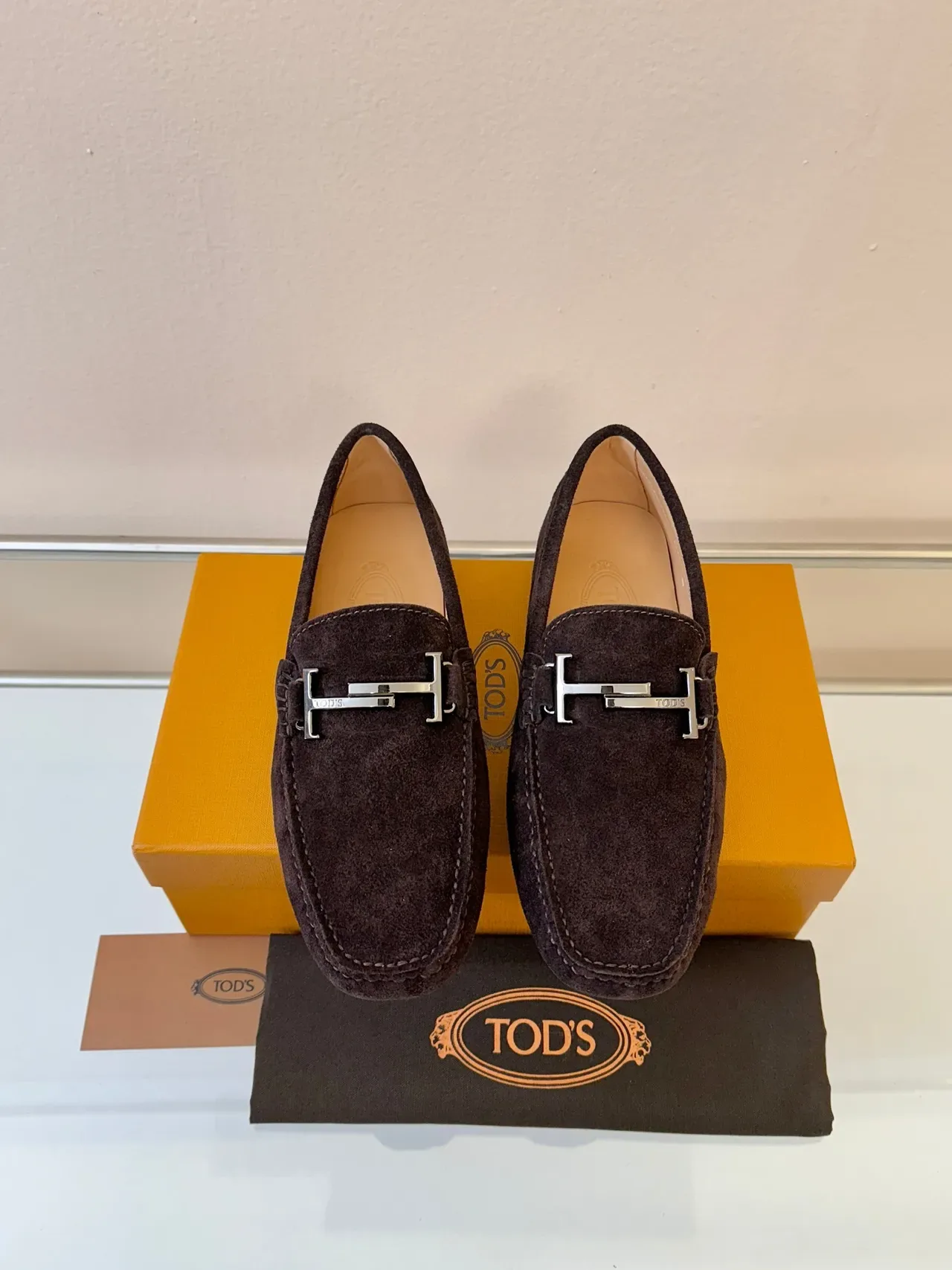 Tod's Gommino Loafer Brown Suede H-Bar Loafers 6