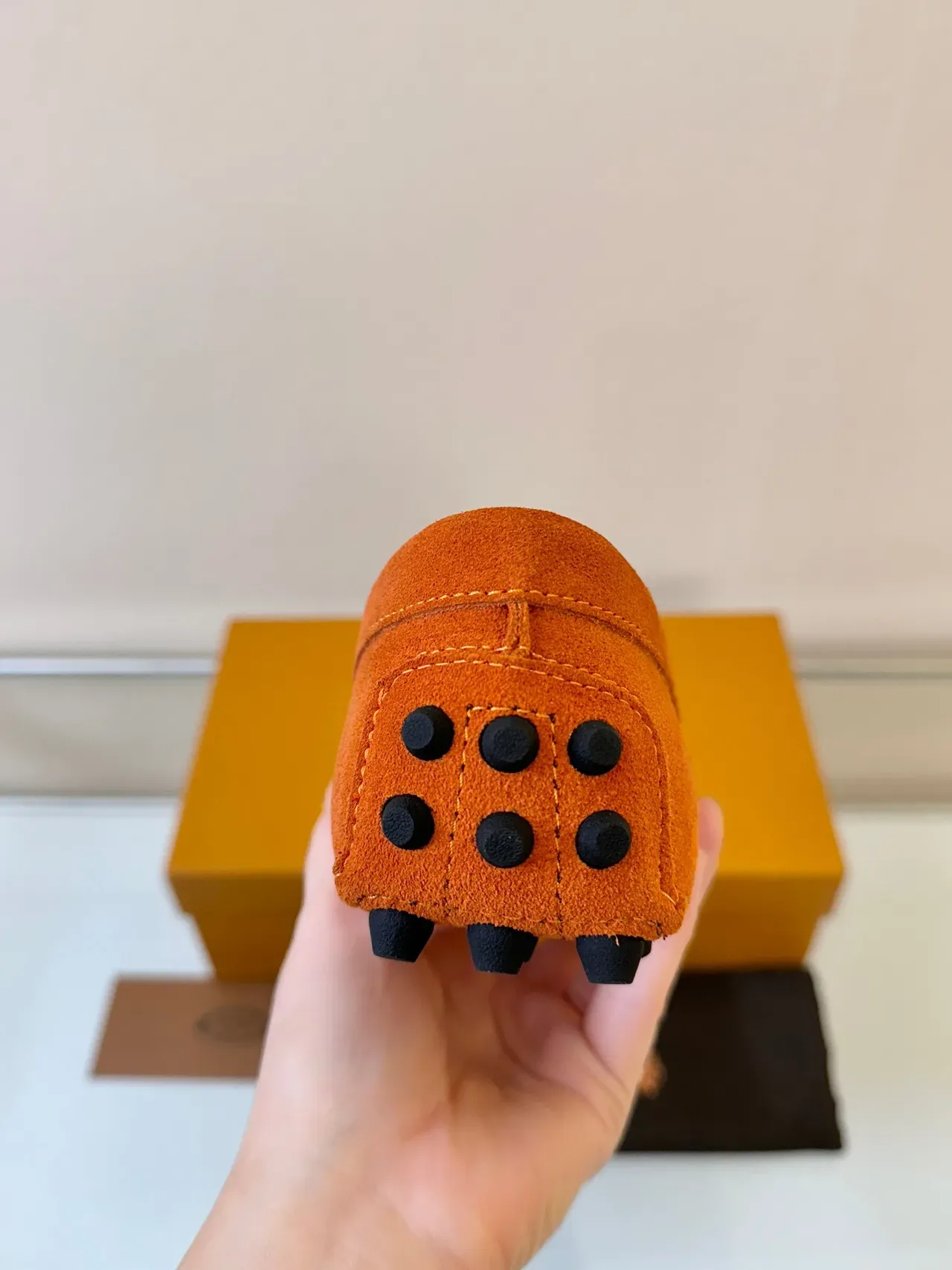 Tod's नारंगी स्यूड Gommino H-Bit लोफर 4