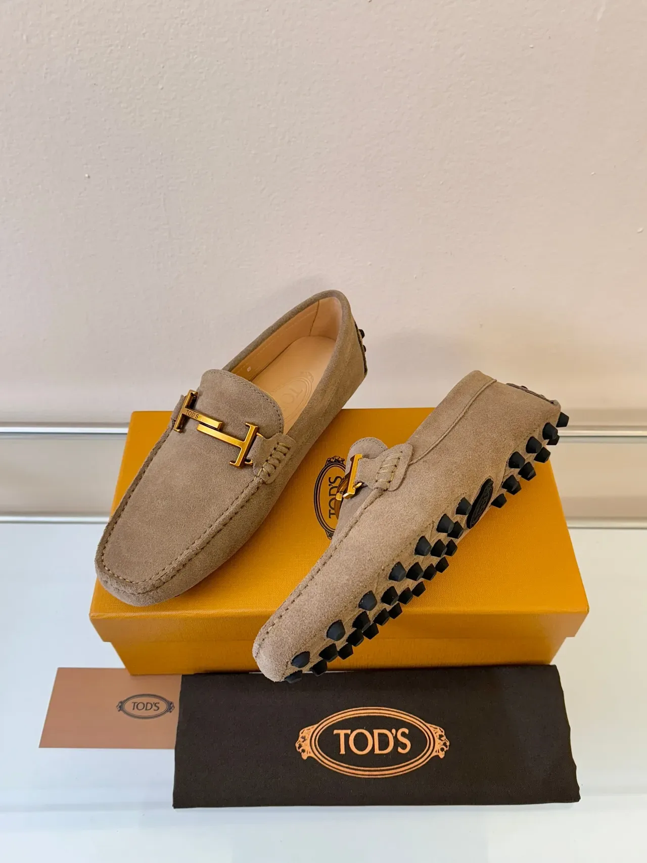 Tod's Gommino H-Bar Daim Taupe Loafer 2