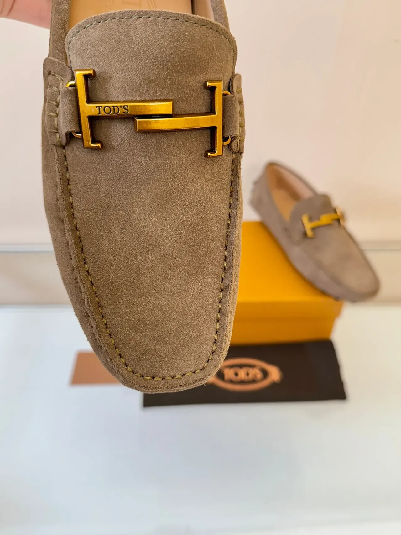 Tod's Gommino H-Bar Daim Taupe Loafer 3