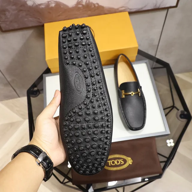 Tod's Horsebit Loafer Black Textured Leather Loafers 2