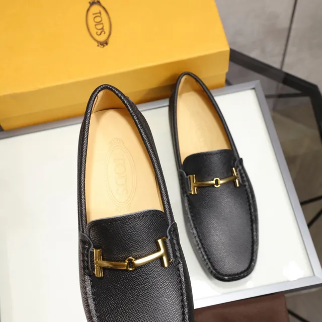 Tod's Horsebit Loafer Black Textured Leather Loafers 4