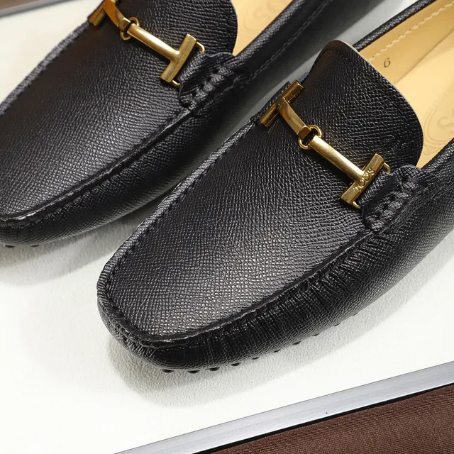 Tod's Horsebit Loafer Black Textured Leather Loafers 6