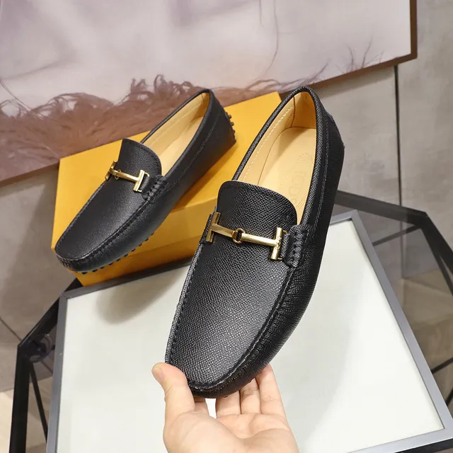 Tod's Horsebit Loafer Black Textured Leather Loafers 7