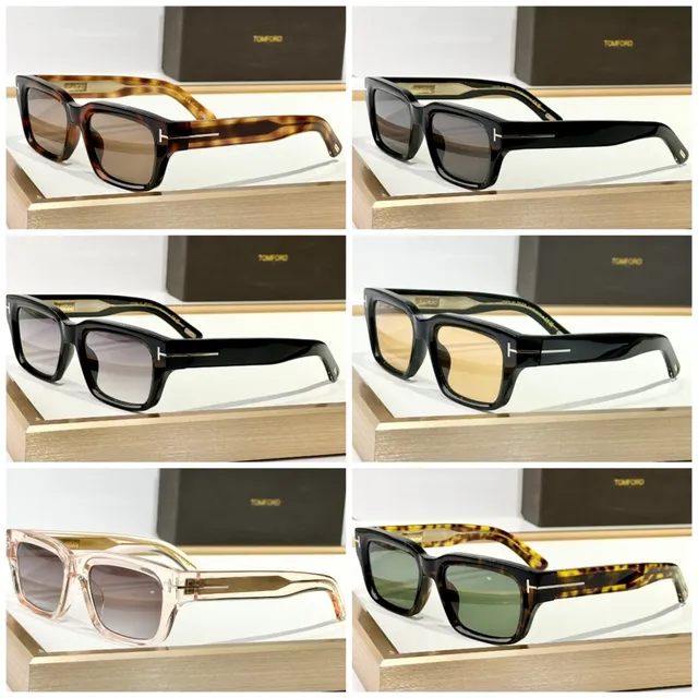 Tom Ford Black Rectangular Frame Acetate Construction Sunglasses 9