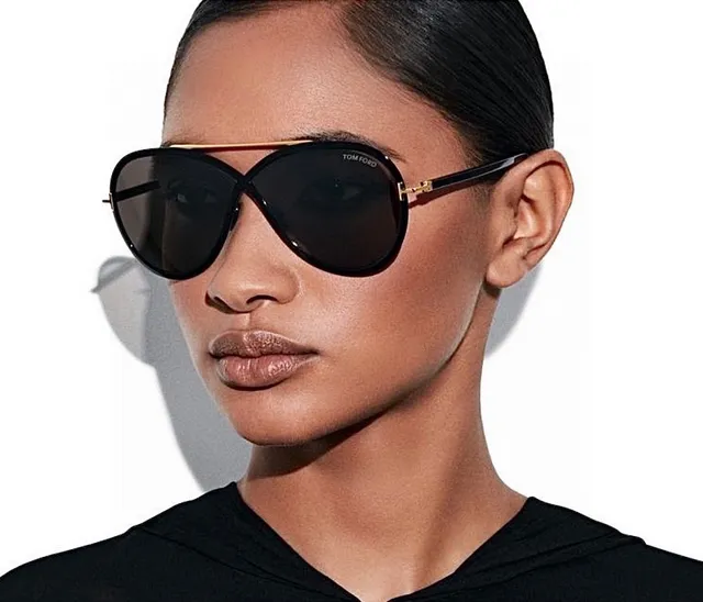 Tom Ford Rickie Black Purple Round Lens Thin Metal Bridge Sunglasses 5
