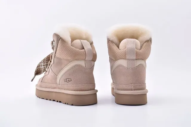 UGG Beige Suede-Mesh Platform Snow Boot 8