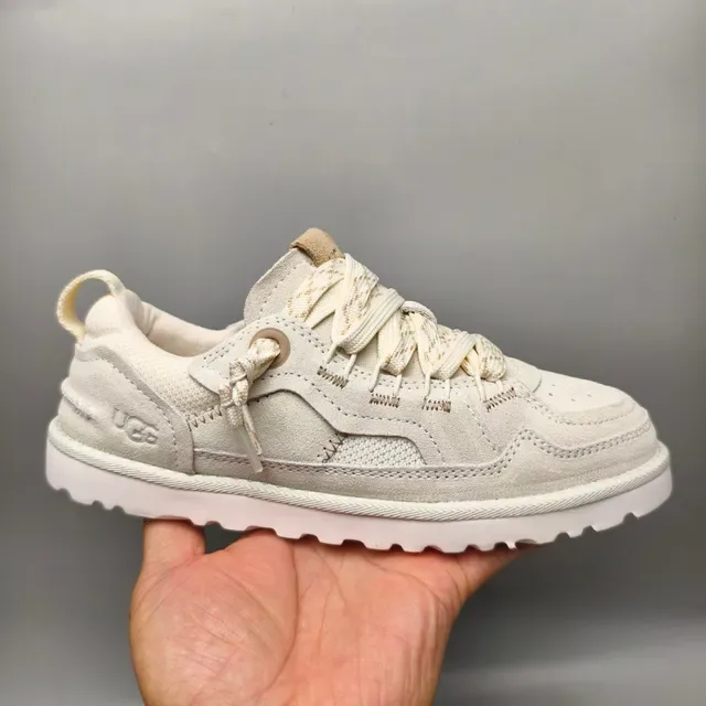 UGG Beige Branco Ante-Mesh Híbrido Superior Tapa do Dedo Perfurado Sneakers Lifestyle 2
