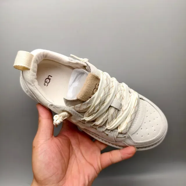 UGG Beige Branco Ante-Mesh Híbrido Superior Tapa do Dedo Perfurado Sneakers Lifestyle 3