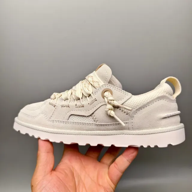 UGG Beige Branco Ante-Mesh Híbrido Superior Tapa do Dedo Perfurado Sneakers Lifestyle 7