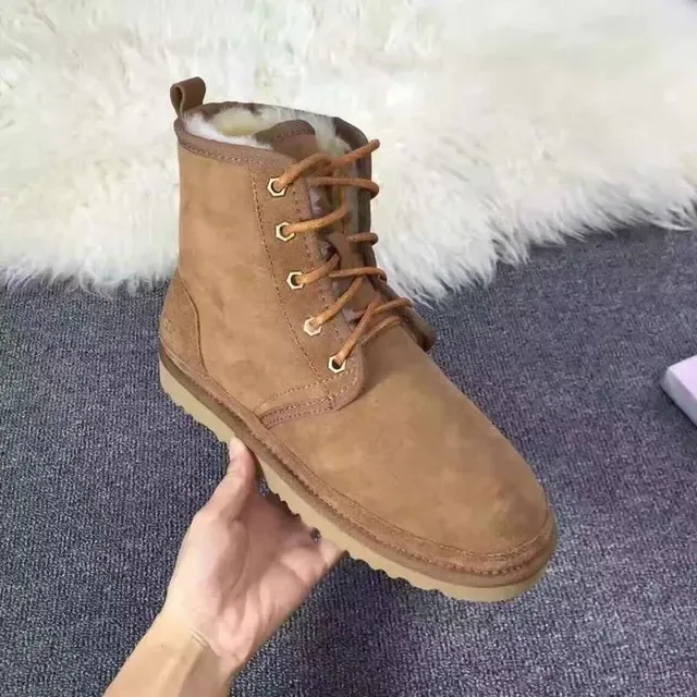 UGG Brown Beige Suede Upper Lace-Up Front Ankle Boots 5