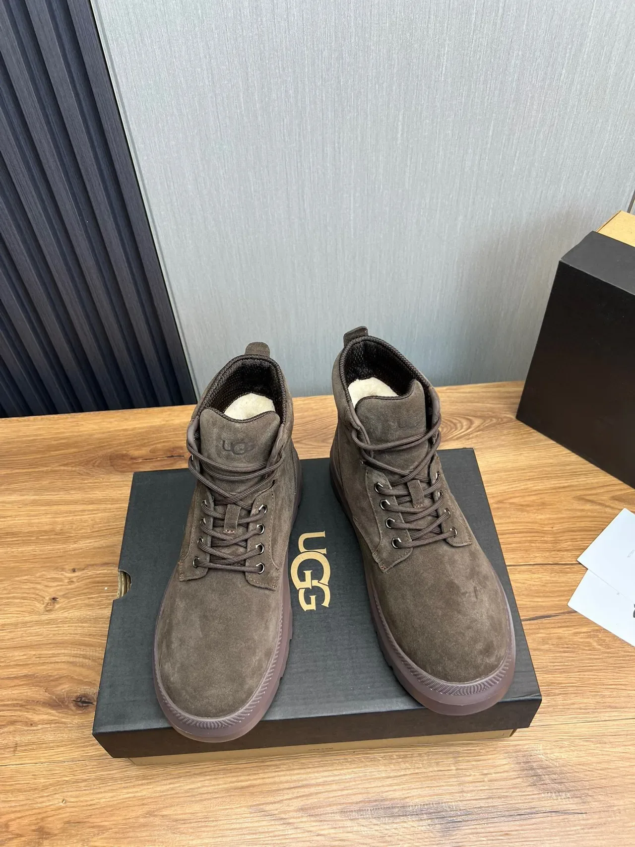 UGG Brown Suede Lace-Up Platform Work Boot 2
