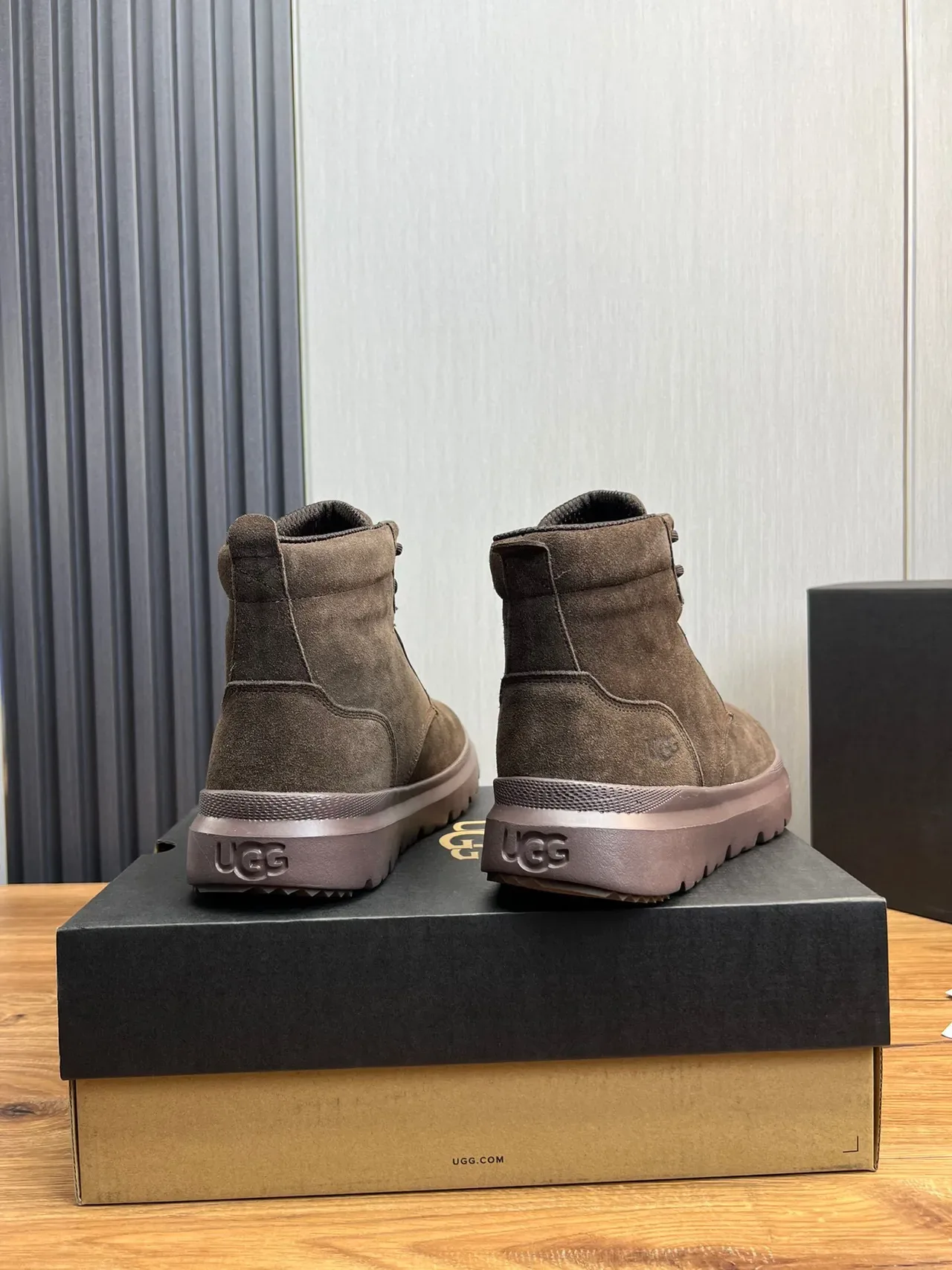 UGG Brown Suede Lace-Up Platform Work Boot 5