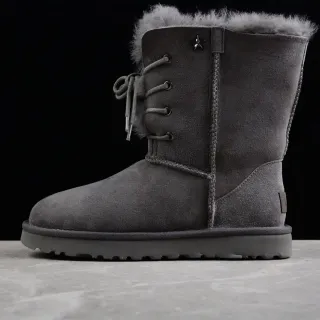 UGG Classic Lace-Up Snow Boot चारकोल ग्रे मोरी शियरलिंग लाइन बर्फीला जूता