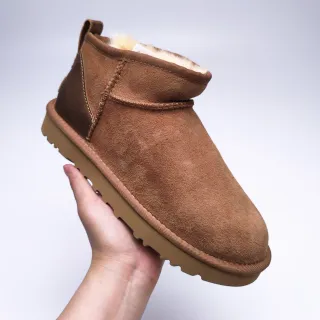 UGG经典迷你栗棕麂皮羊毛里雪靴