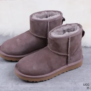 UGG क्लासिक मिनी डस्टी मोवे सूड शियरलिंग-लाइंड स्नो बूट