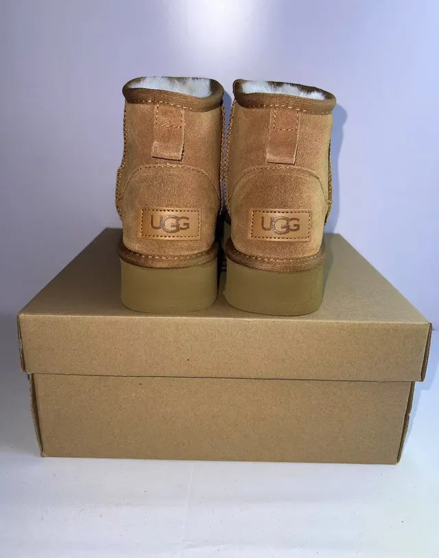 UGG Clásico Mini Plataforma Ante Tan Botas de Nieve 6