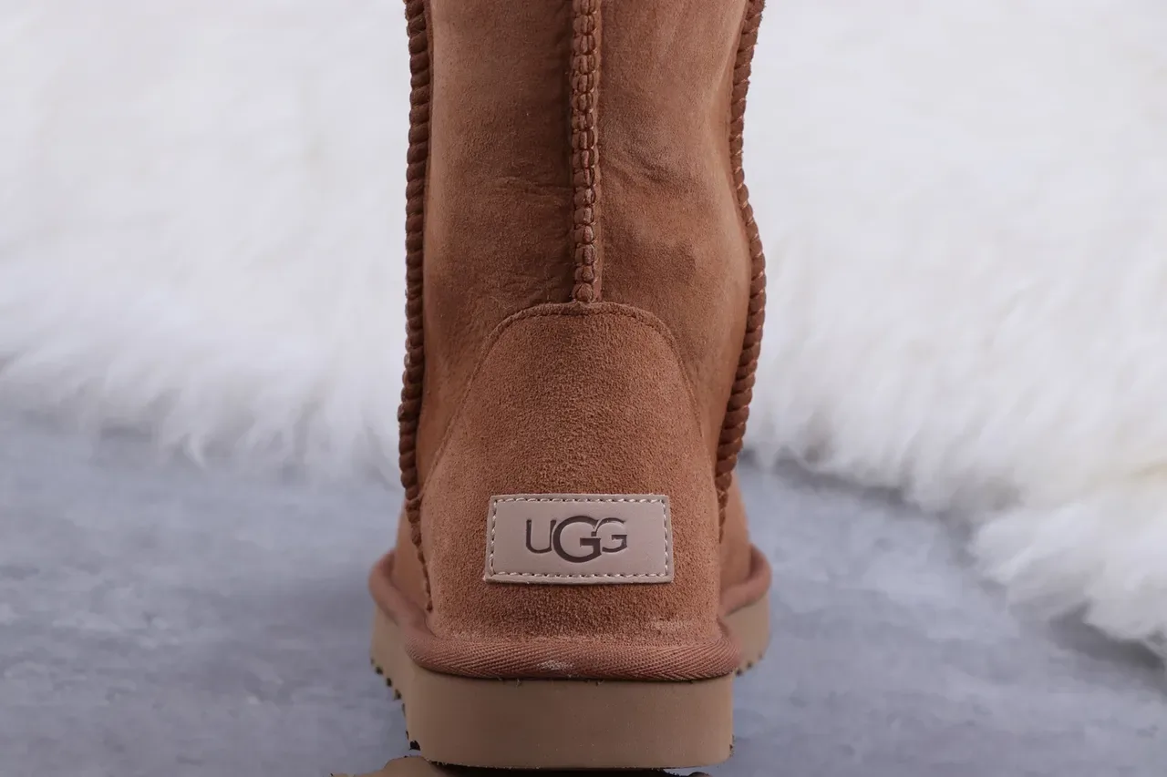 UGG Classic Tall Chestnut Suede Shearling-Lined Knee Boots 5