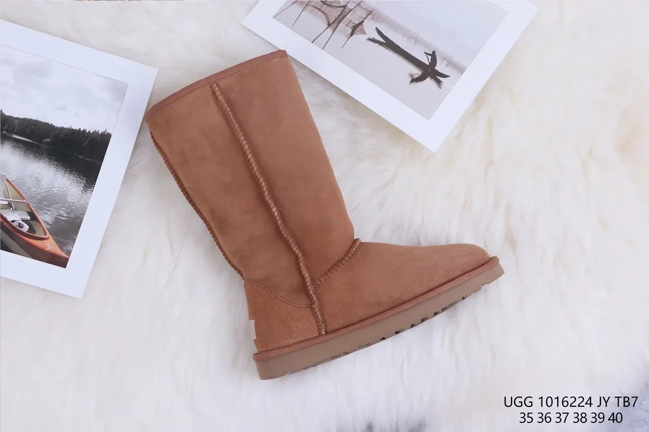 UGG Classic Tall Chestnut Suede Shearling-Lined Knee Boots 6