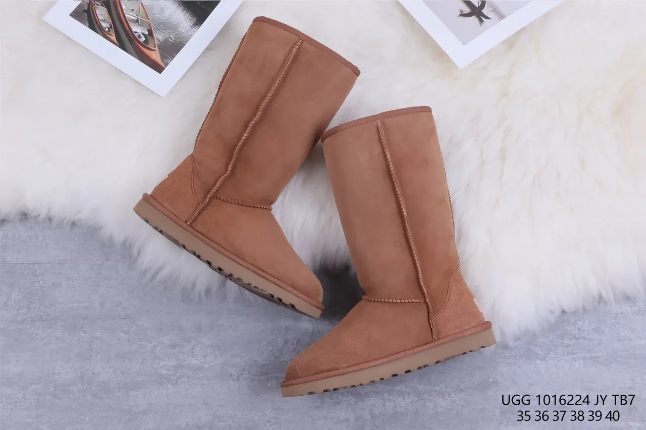 UGG Classic Tall Chestnut Suede Shearling-Lined Knee Boots 7