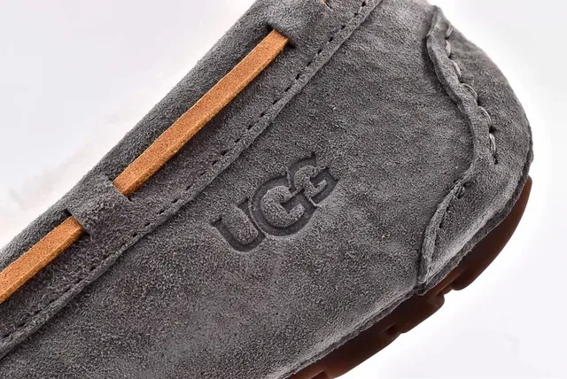 UGG Dakota 炭灰色麂皮羊毛里乐福鞋 4