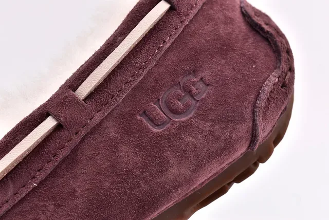 UGG Dakota Plum Suede Shearling-Lined Loafers 4