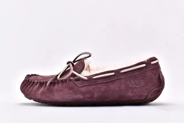 UGG Dakota Plum Suede Shearling-Lined Loafers 8