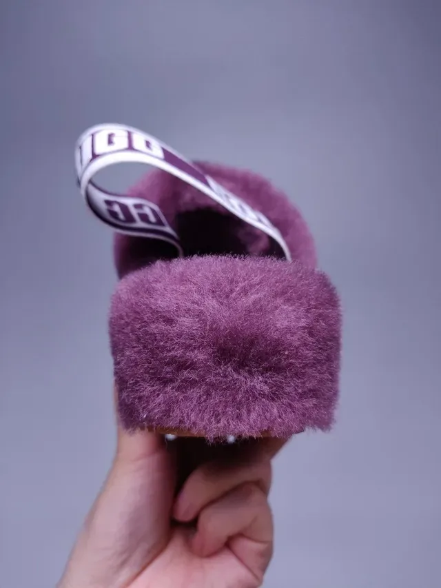 UGG Fuzzy Multi-Color Striped Strap Slipper 7
