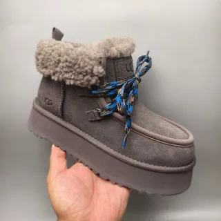 UGG 灰蓝平台底 Shearling Cuff 雪靴