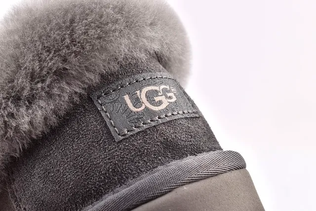 UGG Nita Gray Suede Upper Folded Shearling Collar Casual Shoes 5