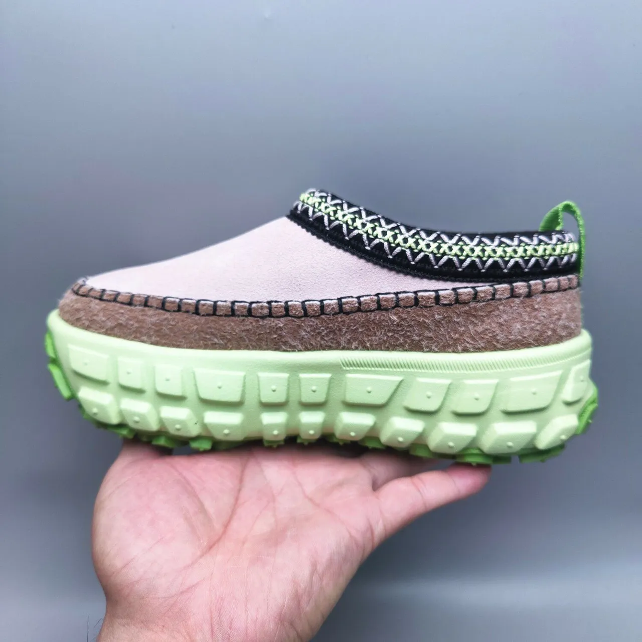 UGG Tasman Beige Green Slip-On Moccasin-Clog Hybrid Casual Shoes 2