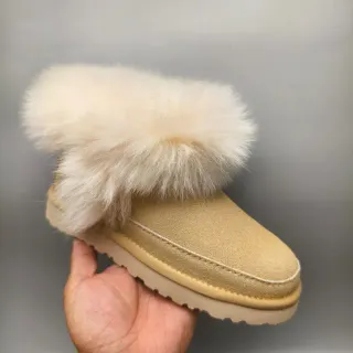 UGG Tasman 米色 麂皮 毛茸茸 毛边 雪地靴