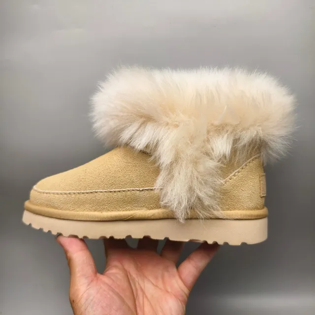 UGG Tasman 米色 麂皮 毛茸茸 毛边 雪地靴 7