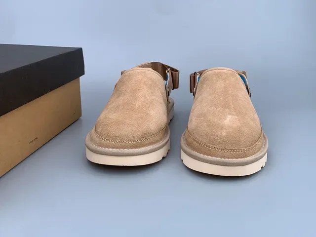 UGG Tasman भूरा सफेद स्यूड ऊपरी लेयरड क्रेप स्टाइल सोल कैजुअल जूते 7