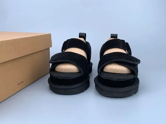 Sandales Casuales UGG Tasman Plateforme Daim Noir 9