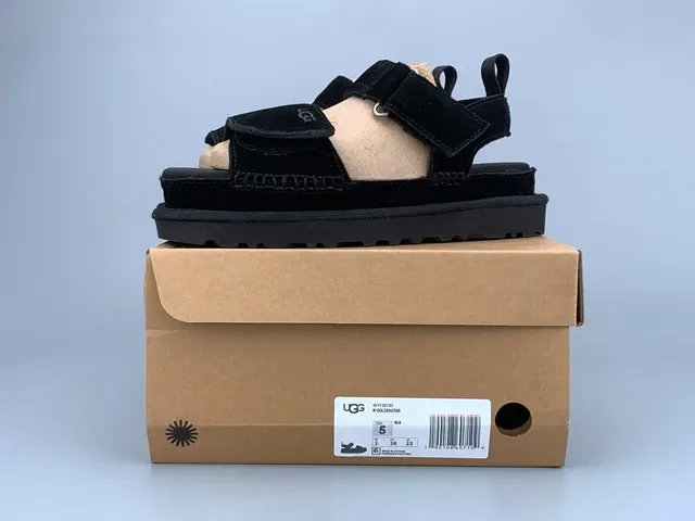 Sandales Casuales UGG Tasman Plateforme Daim Noir 10