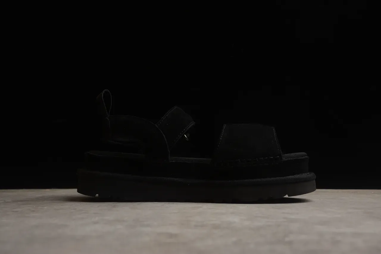Sandales Casuales UGG Tasman Plateforme Daim Noir 21