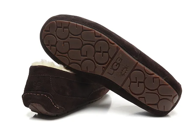 UGG Tasman Brown Suede Shearling-Lined Loafer 7