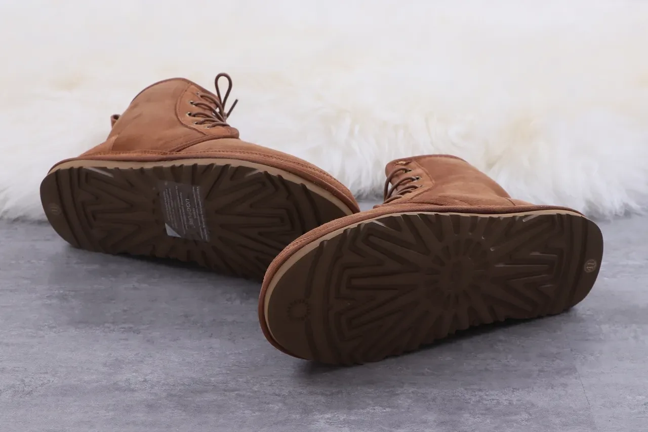 UGG Tasman 栗色棕麂皮羊毛内里雪地靴 3