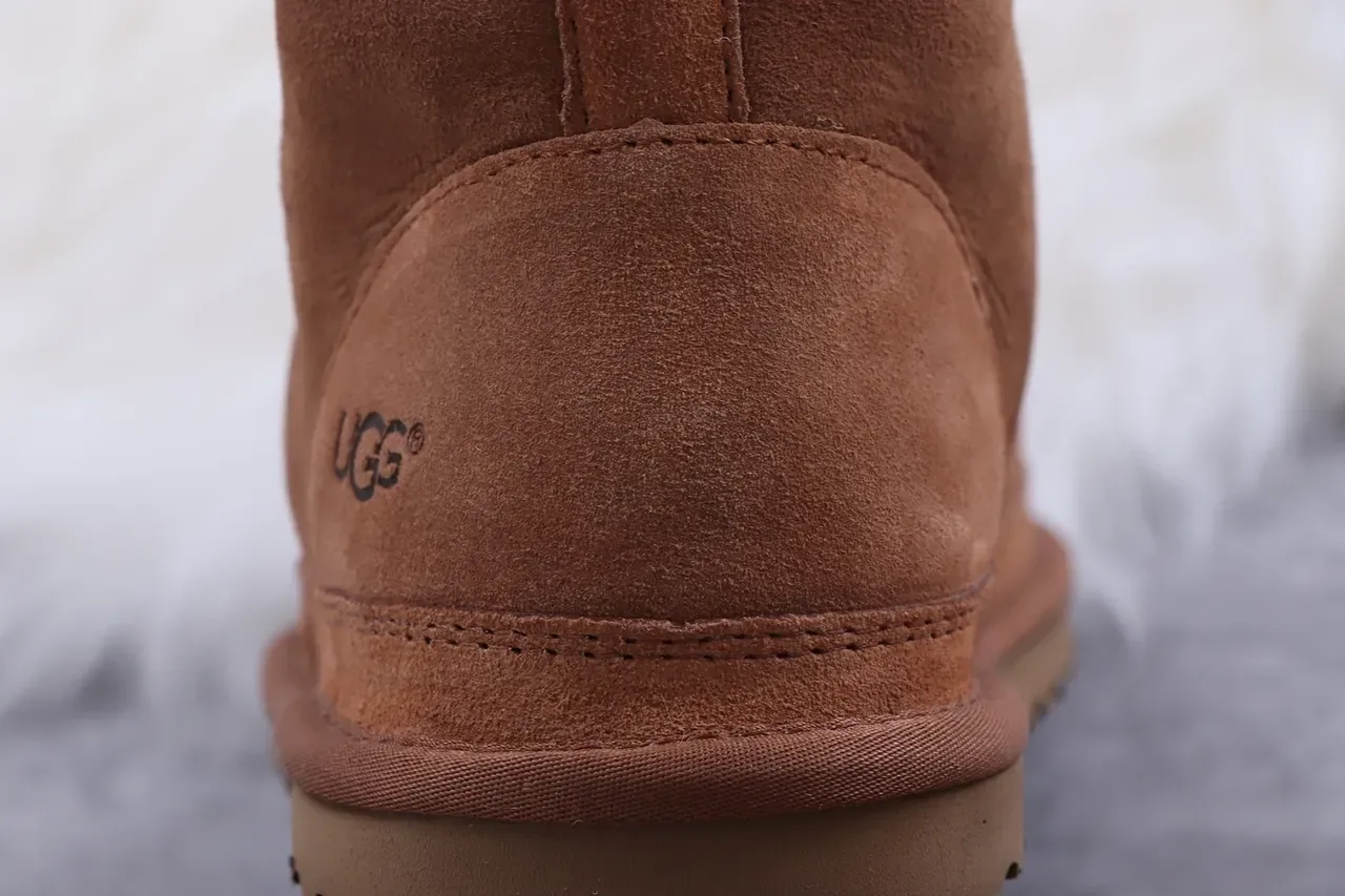 UGG Tasman 栗色棕麂皮羊毛内里雪地靴 6