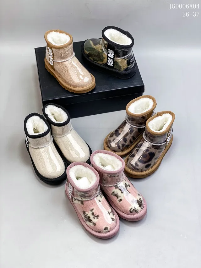 UGG Tasman Multicolor Beige Transparent Vinyl Upper Shearling-Lined Collar Snow Boots 1