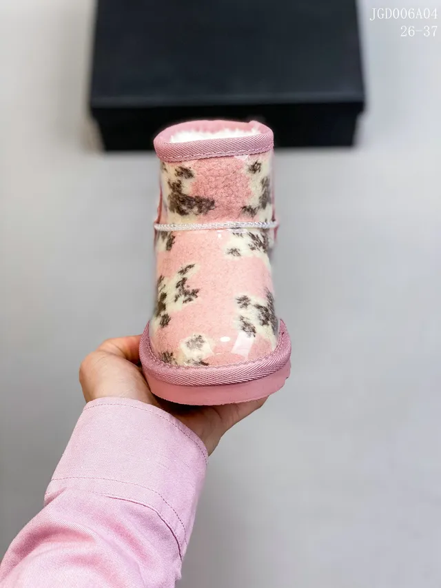 UGG Tasman Multicolor Beige Transparent Vinyl Upper Shearling-Lined Collar Snow Boots 7