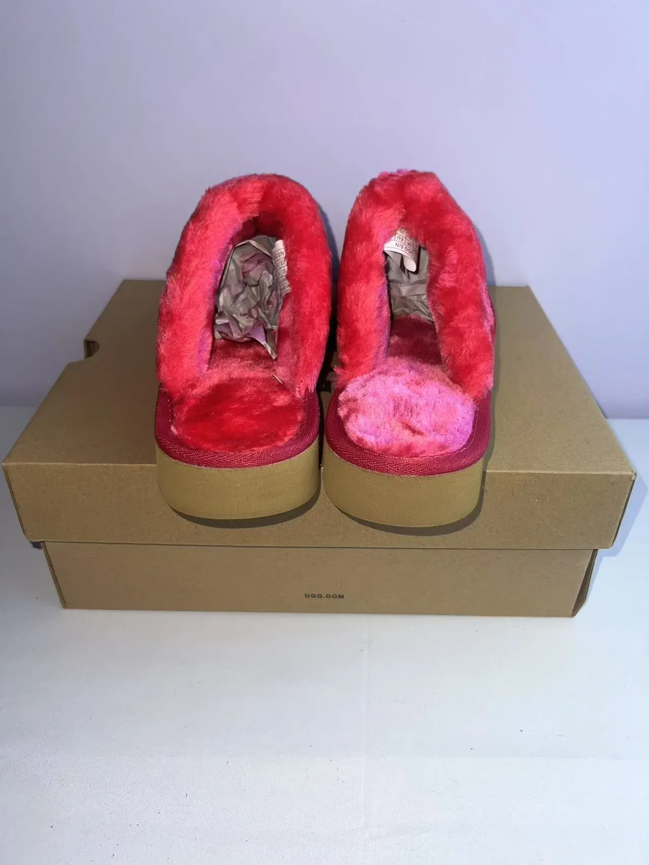 UGG Tasman Pink and Magenta Plush-Lined Slippers 5