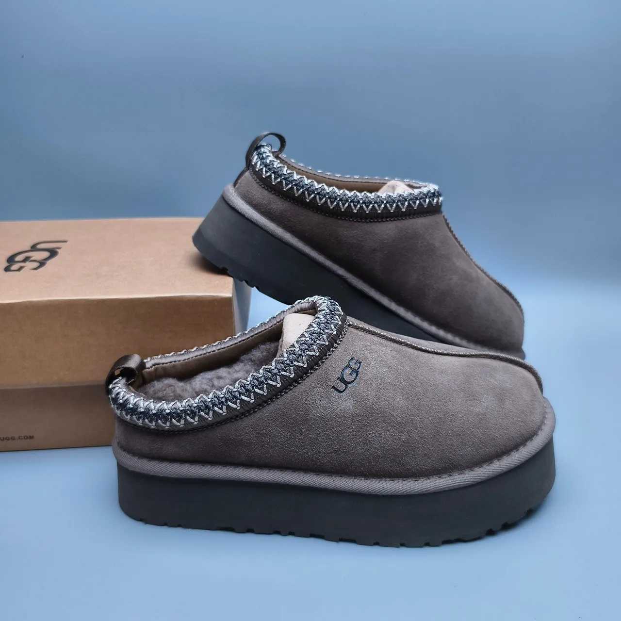 UGG Tasman Platform Slip-On Brown Casual Shoes 6