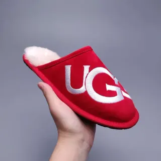 UGG Tasman Red Embroidered Logo Slipper