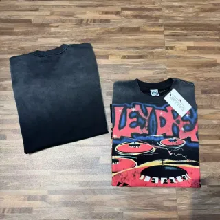 Vale Forever Acid-Wash Black and Graphic-Print T-Shirt