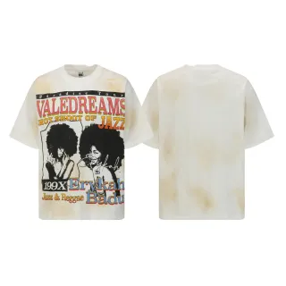 Vale Forever Oversized Acid-Wash Distressed Graphic T-Shirt