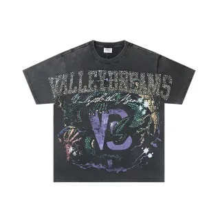 Vale Forever Oversized Distressed Black Glitter Dragon Graphic T-Shirt