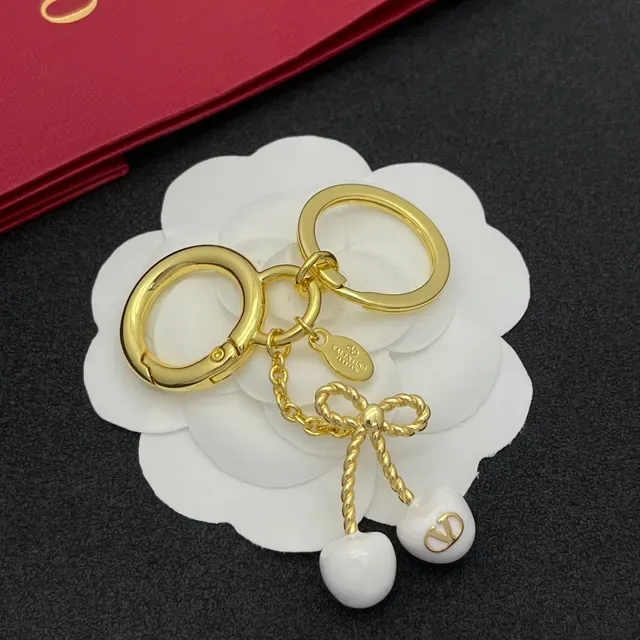 Valentino 樱桃蝴蝶结 金白 金属 陶瓷 樱桃 手链 5